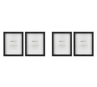 Amazon Basics Rectangular Photo Frame With Mat, 20cm x 25cm & 13cm x 18cm Matted, 4-Pack, Black