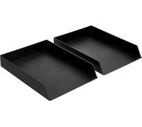 Amazon Basics Rectangular Plastic Desk Organizer, letter size Tray, 2-Pack, 24.
