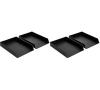 Amazon Basics Rectangular Plastic Desk Organizer, letter size Tray, 4-Pack, 24.6 x 5.6 x 33 cm, Black