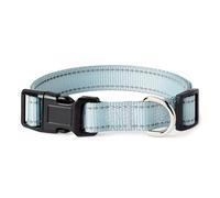 Amazon Basics Reflective & Adjustable Dog Collar, Featuring a Metal D-Ring and Quick-Release Buckle,Size M, Blue