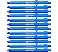 Amazon Basics Retractable Ballpoint Pens, Soft Grip, Smudge Free, Ideal for School, Office, Blue, Pack of 12