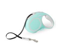 Amazon Basics Retractable Dog Lead, Double-Sided Reflective, Ergonomic Handle, Quick-Lock Function, 5m, up to 15kg, Size S, Blue