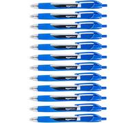 Amazon Basics Retractable Gel Ink Pens, Rubber Grip, Fast Drying, Ideal for School, Office, Fine Point (0.7mm), Blue, Pack of 12