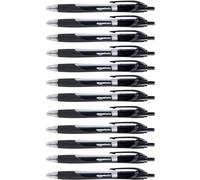 Amazon Basics Retractable Gel Ink Pens, Rubber Grip, Fast Drying, Ideal for School, Office, Fine Point (0.7mm), Black, Pack of 12