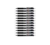 Amazon Basics Retractable Gel Ink Pens, Rubber Grip, Smudge Free, Ideal for School, Office, Fine Point (0.7mm), Black, Pack of 12