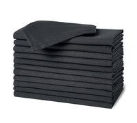 Amazon Basics Reusable Stain and Wrinkle Resistant Cloth Napkins, 12 Pack, 17 x 17 inches, Black