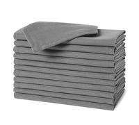 Amazon Basics Reusable Stain and Wrinkle Resistant Cloth Napkins, 43 x 43 cm (Set of 12), Grey