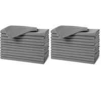 Amazon Basics Reusable Stain and Wrinkle Resistant Cloth Napkins, 43 x 43 cm (Set of 12), Grey (Pack of 2)