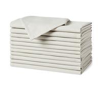 Amazon Basics Reusable Stain and Wrinkle Resistant Cloth Napkins, 43 x 43 cm (Set of 12), White