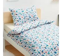 Amazon Basics Reversible Microfiber Children's Duvet Cover 100 x 135 cm & 1 Pillowcase 40 x 60 cm Set for Cot, Cosmic Adventure