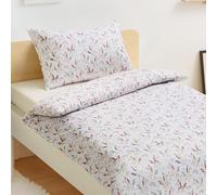 Amazon Basics Reversible Microfibre Cot Bed Duvet Cover Set, 100 x 135 cm & 1 Pillowcase 40 x 60 cm, Unicorn and Rainbow