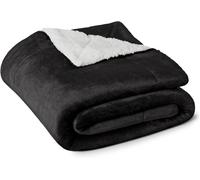 Amazon Basics Reversible Sherpa Fleece Sofa Throw Blanket, Soft Bed Throw, 127
