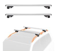 Amazon Basics Roof Bars with Cross Bars, 132 cm, Fits Spans of up to 117 cm Between Raised Side Rails with Gap, Pack of 2, Black/Silver