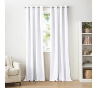 Amazon Basics Room Darkening Blackout Window Curtain Set with Grommets, 132 x 244 cm, White,2 Panels per Set (1 Set)