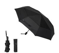 Amazon Basics Round Automatic Travel Compact Umbrella Windproof, Black