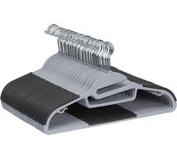 Amazon Basics Rubber Coated Plastic Hangers, Pack of 50, Grey