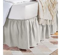 Amazon Basics Ruffled Bed Skirt, 137 x 190 x 41 cm, Light Grey, Solid