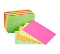 Amazon Basics Ruled Index Flash Cards Assorted Neon Colored 3x5 Inch 300-Count