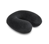 Amazon Basics Semicircular Memory Foam Travel Neck Pillow with Removable Cover and Elastic Carrying Strap, Black
