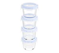Amazon Basics set of 4 Glass Storage Containers, 120 ml each (Pack of 4)
