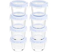 Amazon Basics set of 4 Glass Storage Containers, 120 ml each (Pack of 8)