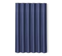 Amazon Basics Shower Curtain for Bathroom, Quick-Drying, Waffle Texture, Water-Repellent, Weighted Hem, Metal Grommets with 12 Hooks, 183x183 cm, Navy Blue