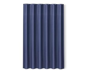 Amazon Basics Shower Curtain for Bathroom, Quick-Drying, Waffle Texture, Water-Repellent, Weighted Hem, Metal Grommets with 12 Hooks, 183x183 cm, Navy Blue