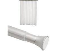 Amazon Basics Shower curtain rod and shower curtain