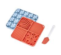 Amazon Basics Silicone Lick Mat for Dogs and Cats, Slow Feeder with Textured Puzzle Design, Dishwasher and Freezer Safe, 19.7 x 19.7 x 1.2cm, 2-Pack