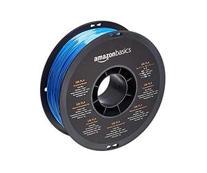 Amazon Basics Silk-PLA plastic 3D printer filament, 1.75 mm, 1 kg spool, silk blue