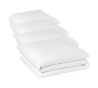 Amazon Basics Single Duvet Cover, 100% Cotton Sateen 400 Thread Count, Super Soft with Button Closure, 135 x 200 cm, White (Pack of 4)