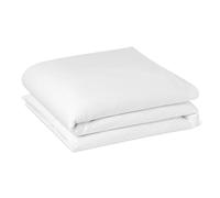 Amazon Basics Single Duvet Cover, 100% Cotton Sateen 400 Thread Count, Super Soft with Button Closure, 135 x 200 cm, White