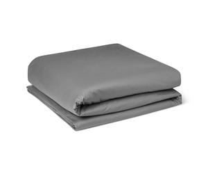 Amazon Basics Single Duvet Cover, 100% Cotton Sateen 400 Thread Count, Super Soft with Button Closure, 135 x 200 cm, Dark Grey
