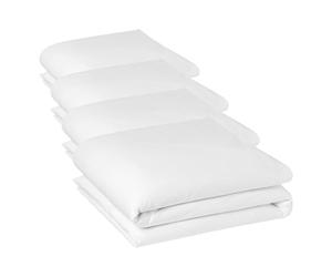 Amazon Basics Single Duvet Cover, 100% Cotton Sateen 400 Thread Count, Super Soft with Button Closure, 135 x 200 cm, White (Pack of 4)