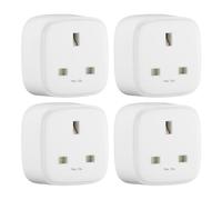 Amazon Basics Single Outlet Indoor Wi-Fi Smart Plug, works with Alexa only, 4 Pack, White, UK