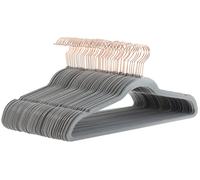 Amazon Basics Slim Velvet, Non-Slip Suit Clothes Hangers, Pack of 50, Grey/Rose Gold