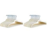 Amazon Basics Slim Velvet Non-Slip Suit Hangers - 100-Pack, Ivory