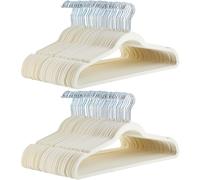 Amazon Basics Slim Velvet Non-Slip Suit Hangers - 100-Pack, Ivory