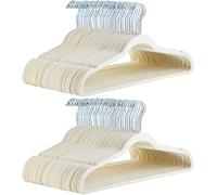 Amazon Basics Slim Velvet Non-Slip Suit Hangers - 100-Pack, Ivory
