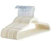 Amazon Basics Slim Velvet Non-Slip Suit Hangers - 30-Pack, Ivory