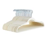 Amazon Basics Slim Velvet Non-Slip Suit Hangers - 50-Pack, Ivory