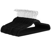 Amazon Basics Slim Velvet Non-Slip Suit Hangers - Pack of 50, Black