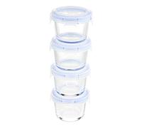 Amazon Basics Small Glass Food Containers with Lids, 120 ml, Set of 4