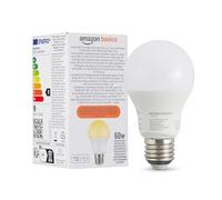 Amazon Basics Smart Dimmable LED Light Bulb, E27 Base, Soft White, 8W (60W Equivalent), Works with Alexa Only, 1 Pack