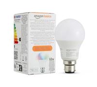 Amazon Basics Smart Multicolor LED Light Bulb, B22 Base, 8W (60W Equivalent), Works with Alexa Only, 1 Pack