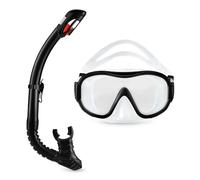 Amazon Basics Snorkel Mask with Carry Bag, Snorkeling Gear for Adult, Black