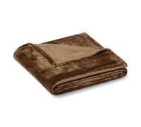 Amazon Basics Soft Fluffy Fleece Throw Blanket, Cosy Not Heated Sofa Throw, 127 x 152 cm, Brown