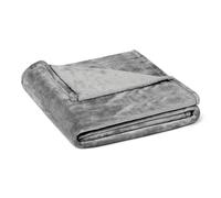 Amazon Basics Soft Fluffy Fleece Throw Blanket, Cosy Not Heated Sofa Throw, 127 x 152 cm, Grey