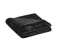 Amazon Basics Soft Fluffy Fleece Throw Blanket, Lightweight Cosy Not Heated Sofa Throw, 127 x 152 cm, Black