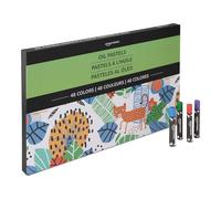 Amazon Basics Soft Oil Pastels Set for Artists, Beginners, Students, Teachers, 4 Count (pack of 1), 48 Colours